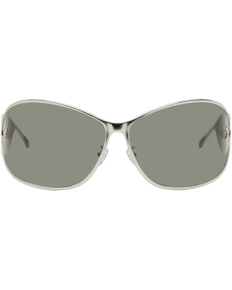 Blumarine Silver Wraparound Sunglasses N0992