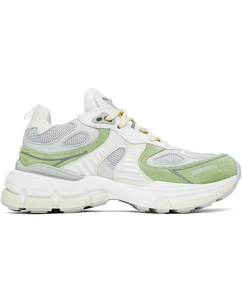 Axel Arigato Gray & Green Sphere Runner Sneakers White