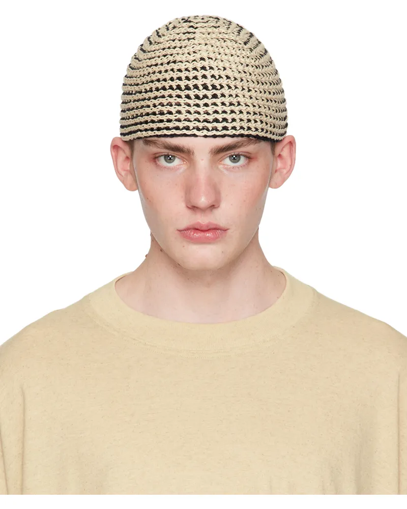 Jan-Jan Van Essche Beige & Black #11 Beanie Black