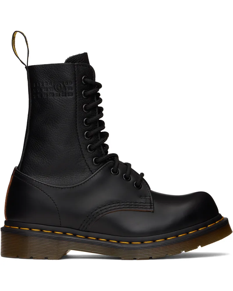 Maison Margiela Black Dr. Martens Edition 10 Eye Twisted and Reimagined 85 LAS Boots H6851