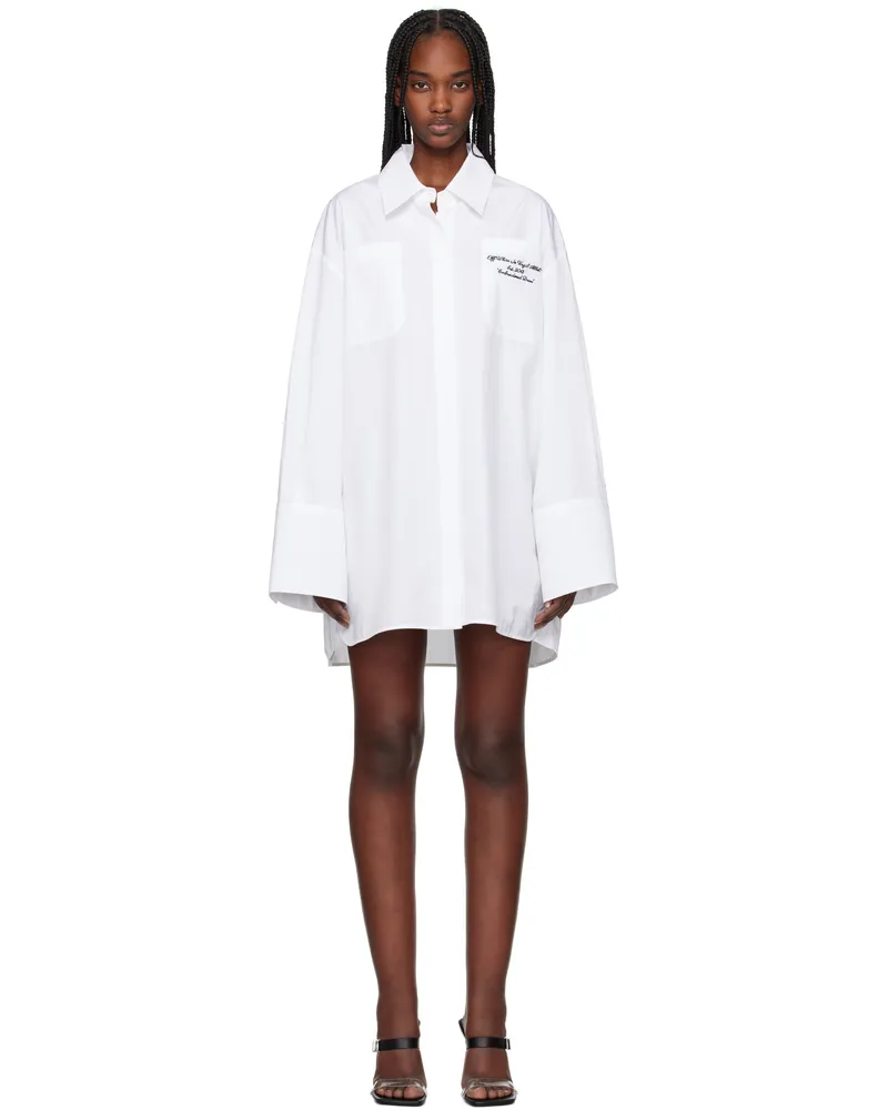 OFF-WHITE White Poplin Roxy Shirt Minidress White