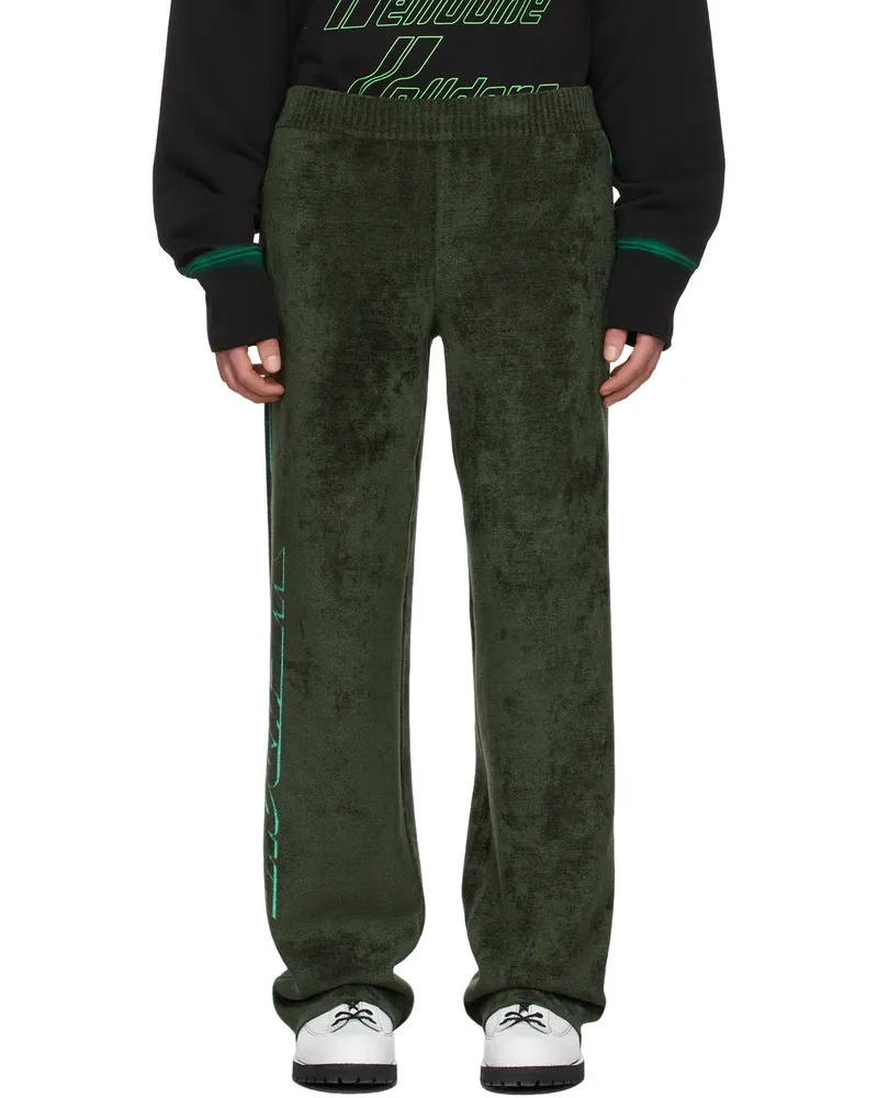 WE 11 DONE Green Viscose Lounge Pants Khaki