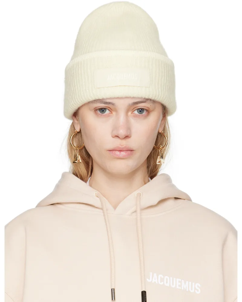 Jacquemus Off-White 'Le bonnet Gros Grain' Beanie 110
