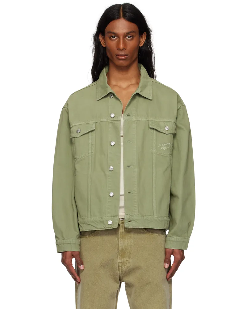 Kitsuné Khaki Trucker Denim Jacket 0077