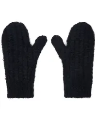 Jil Sander Black Mohair & Alpaca Mittens Black