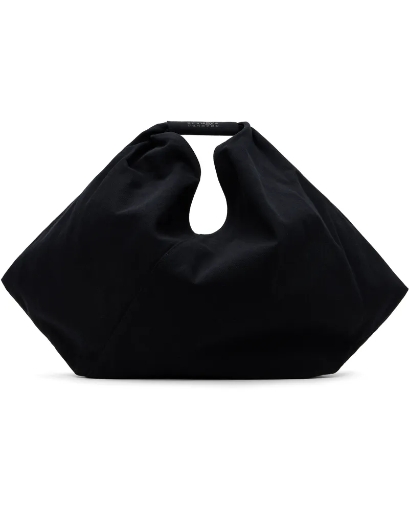 Maison Margiela Black Soft Cotton Draped Tote T8013
