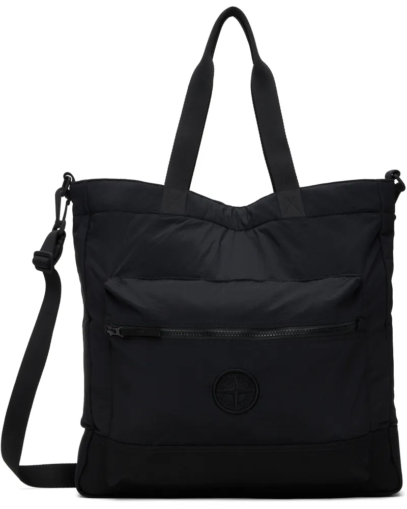 Stone Island Black Nylon Metal in Econyl Tote V0029