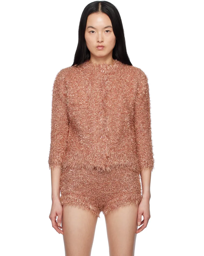 Simone Rocha Pink Tinsel Knit Cardigan Pink