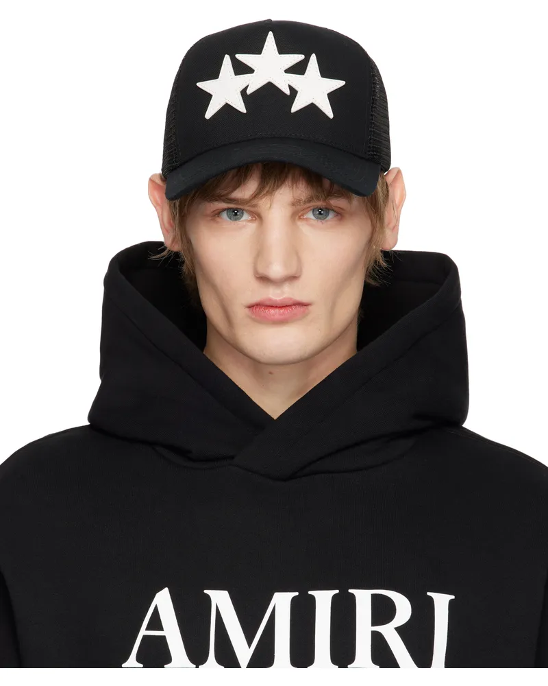 Amiri Black 3 Star Trucker Cap Black
