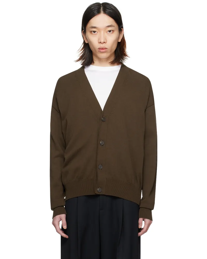 Studio Nicholson Brown Frieze Cardigan Carob