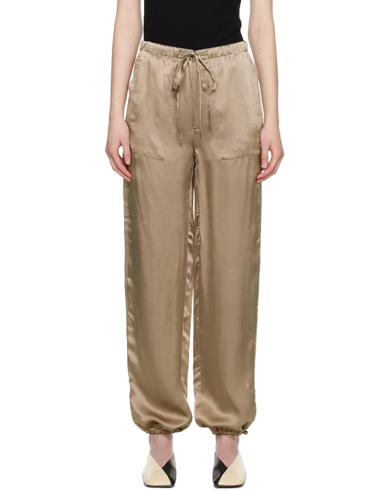 6397 Beige Drawstring Reversible Trousers Topaz