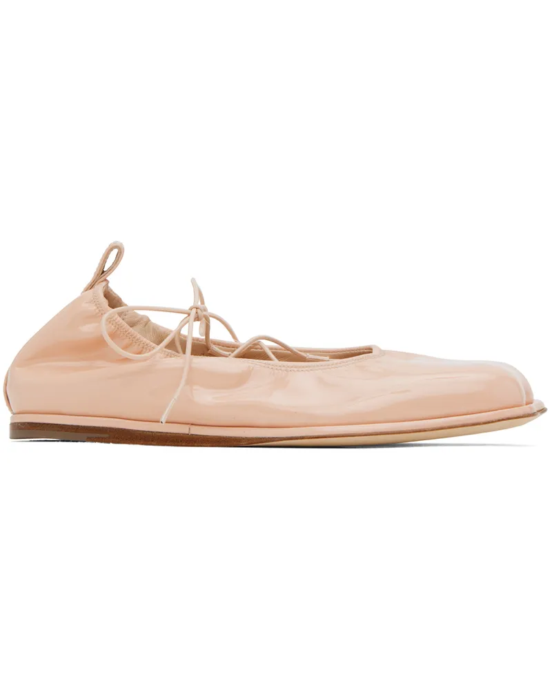 Simone Rocha Pink Heart Toe Ballerina Flats Powder