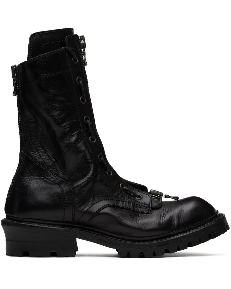 Julius Black Two-Way Zip Boots Black