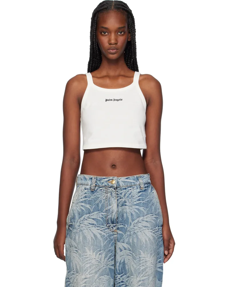 Palm Angels Off-White Logo Tank Top Off