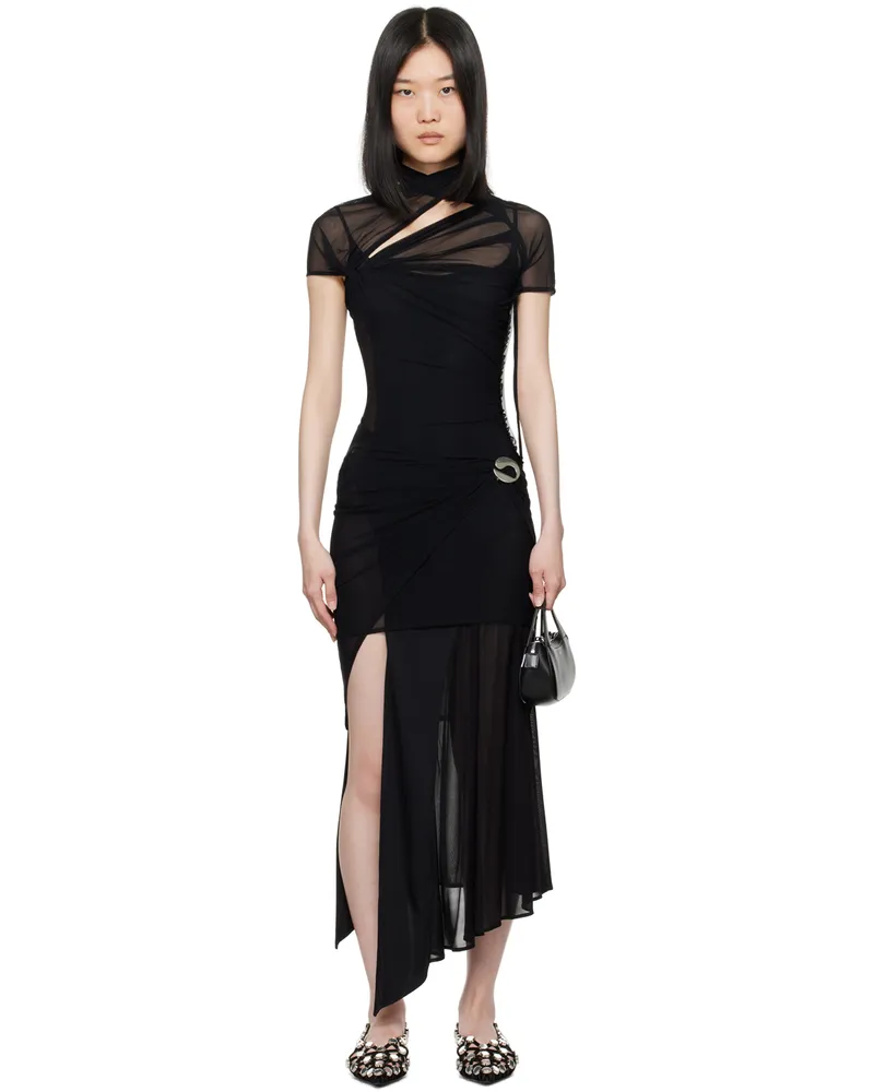 COPERNI Black Asymmetric Draped Minidress Black