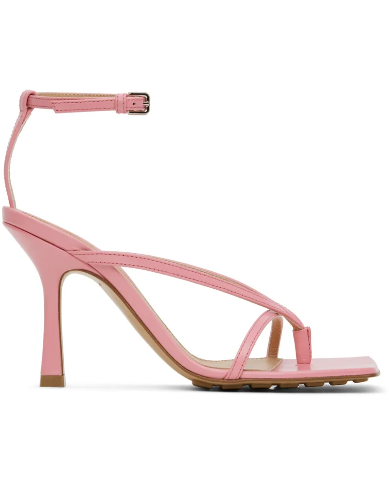 Bottega Veneta Pink Stretch Heeled Sandals 5593