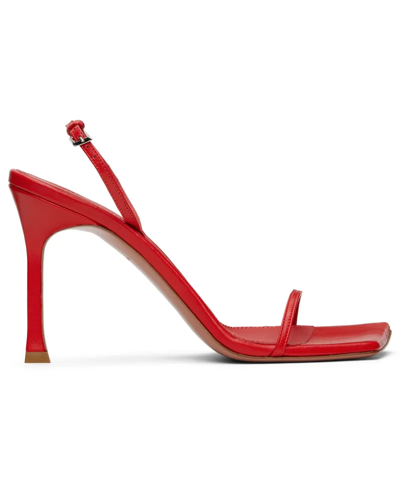 Amina Muaddi Red Maya Slingback Heeled Sandals Red
