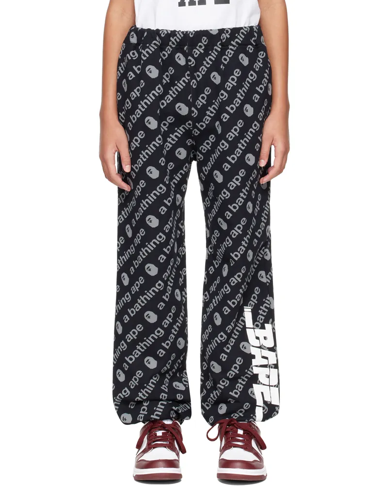BAPE Kids Black BAPE Line Sweatpants Black