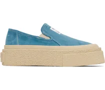 Blue Platform Slip-On Sneakers