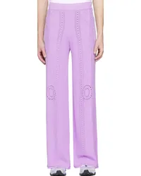 Marine Serre Purple Distressed Sweatpants Lilac