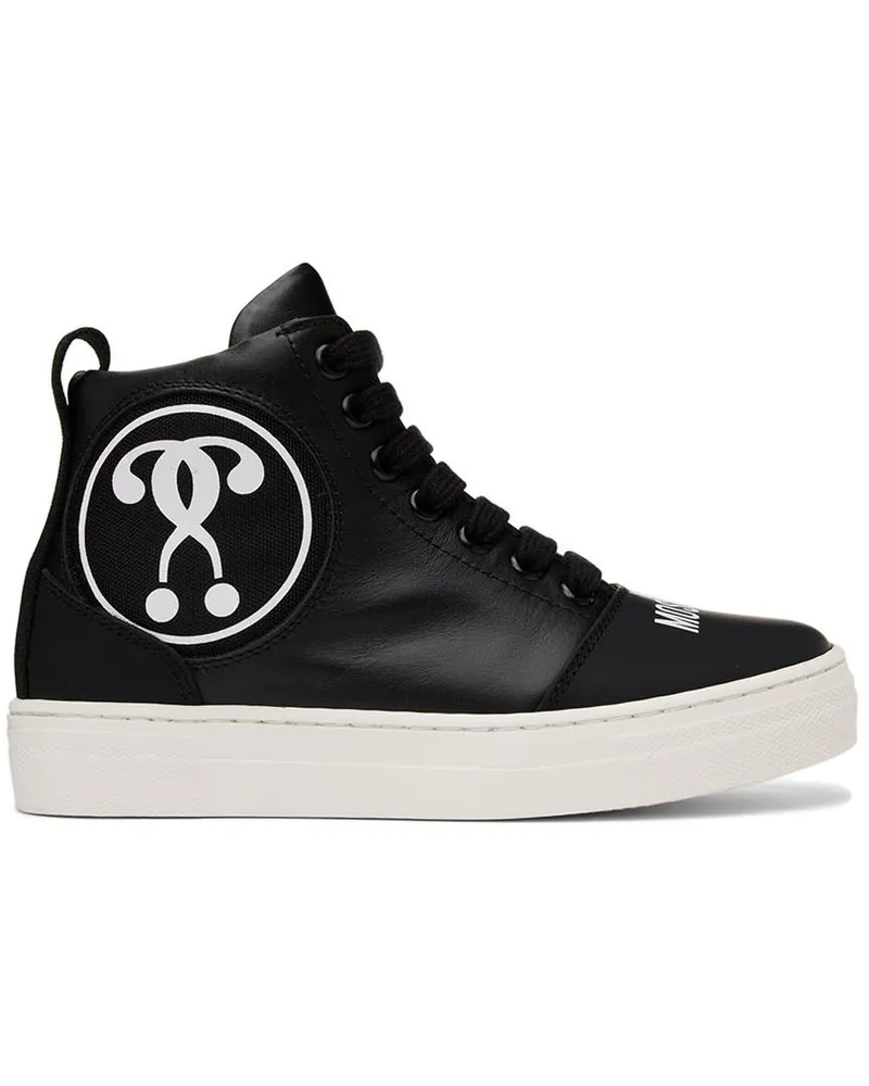 Moschino Kids Black Patch High Sneakers Black