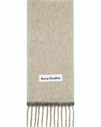 Acne Studios Beige & Green Wool Mohair Narrow Scarf Als