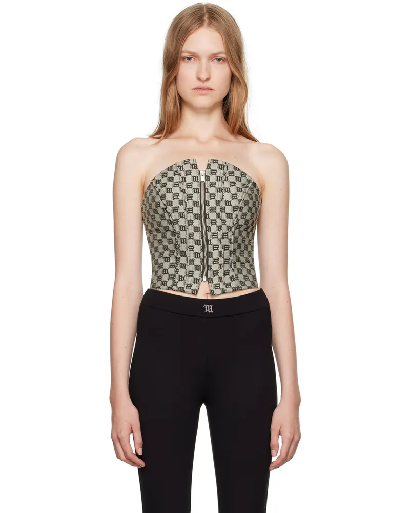 MISBHV Gray Jacquard Monogram Top Mlc