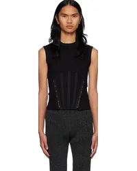 Dion Lee Black Split Hem Tank Top Black