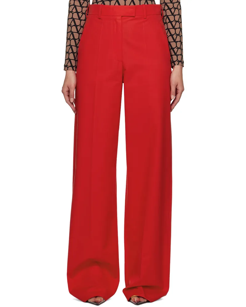 Valentino Garavani Red Creased Trousers 157