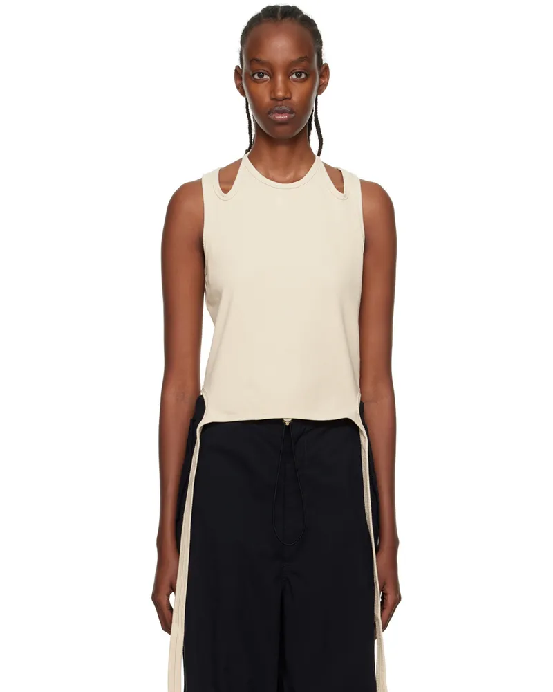 Dion Lee Beige Halter Tie Tank Top Sand