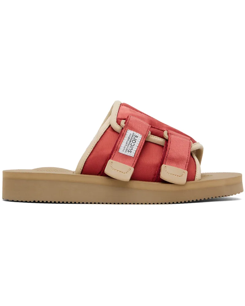 SUICOKE Red & Beige KAW-Cab Sandals Red