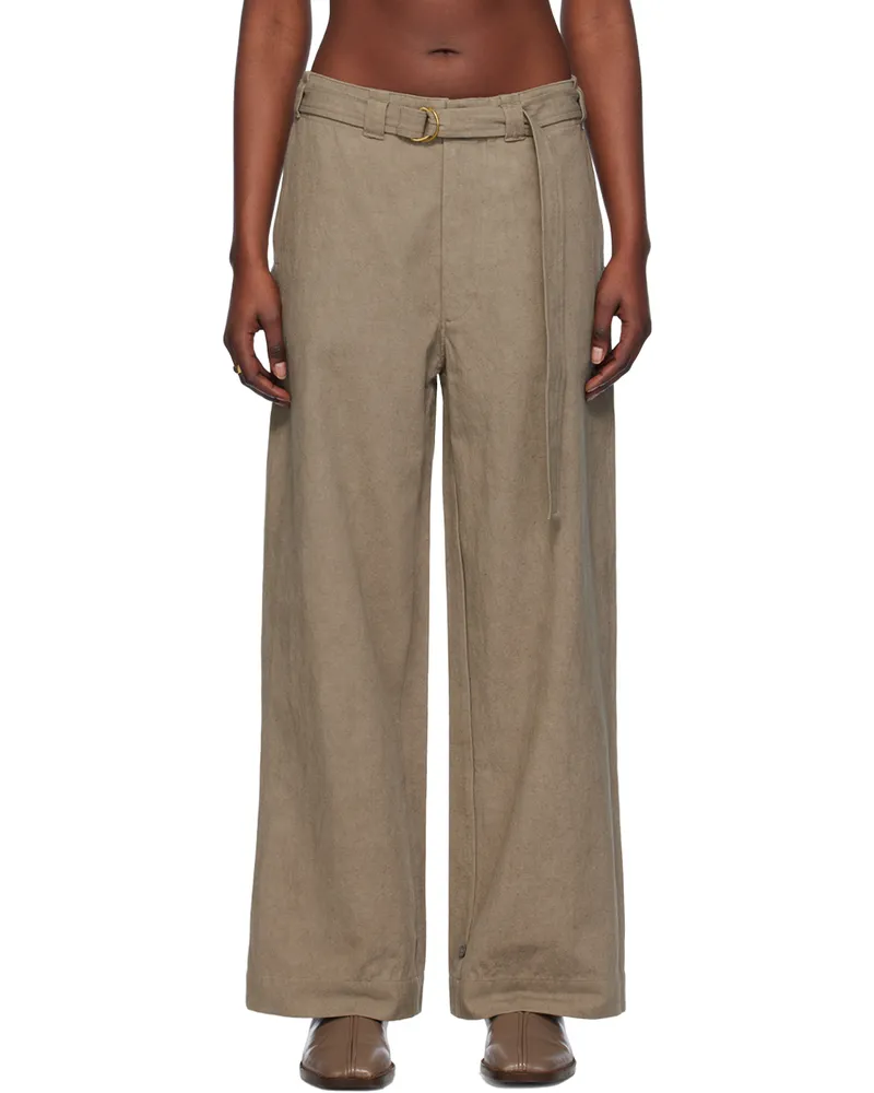 Lauren Manoogian Taupe Belted Trousers F01