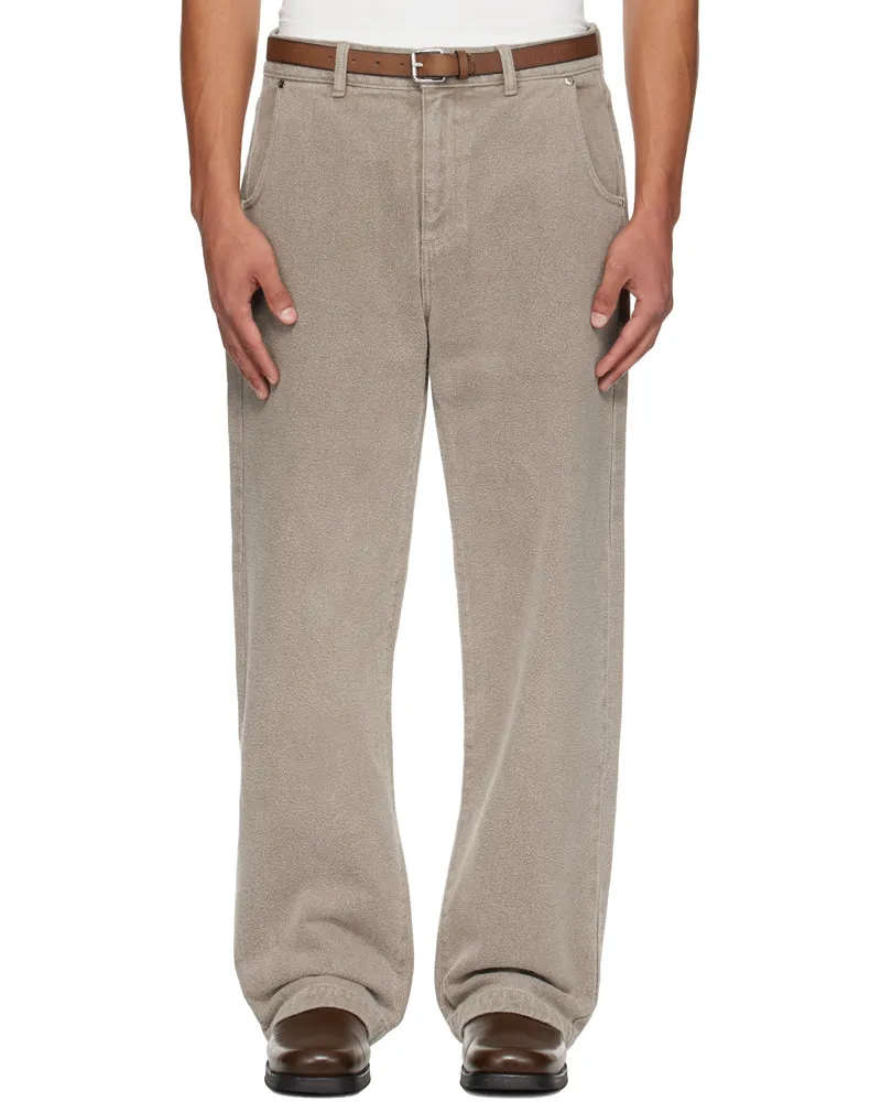 Mfpen Taupe Straight Cut Jeans Brushed