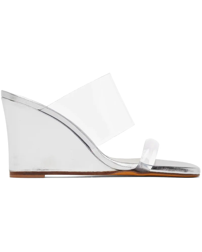 Maryam Nassir Zadeh Silver Olympia Wedge Heeled Sandals Titane