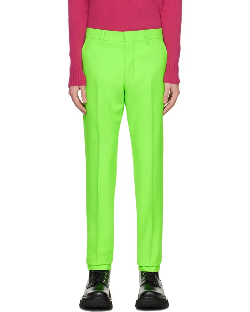 AMI Paris Green Cigarette Fit Trousers Green