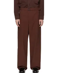 Christophe Lemaire Brown Seamless Belted Trousers Brchocolate