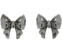 Gunmetal Bow Earrings