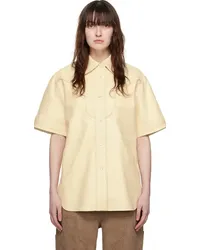 STAND Off-White Saloon Leather Shirt Cream