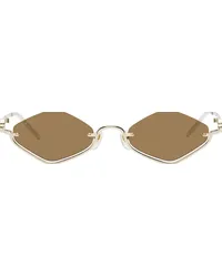 Gucci Gold Geometric Sunglasses Gold