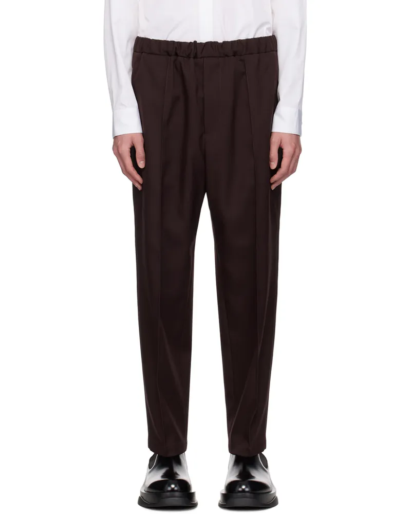Jil Sander Burgundy Tapered Trousers 601