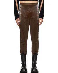 Thierry Mugler Brown Embossed Trousers Chocolat