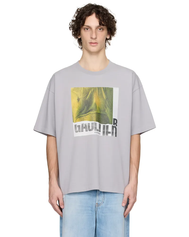 Jean Paul Gaultier SSENSE Exclusive Gray Cotton Oversized Printed Water T-shirt 134812-heathergrey