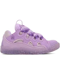 Lanvin Purple Leather Curb Sneakers Lilac