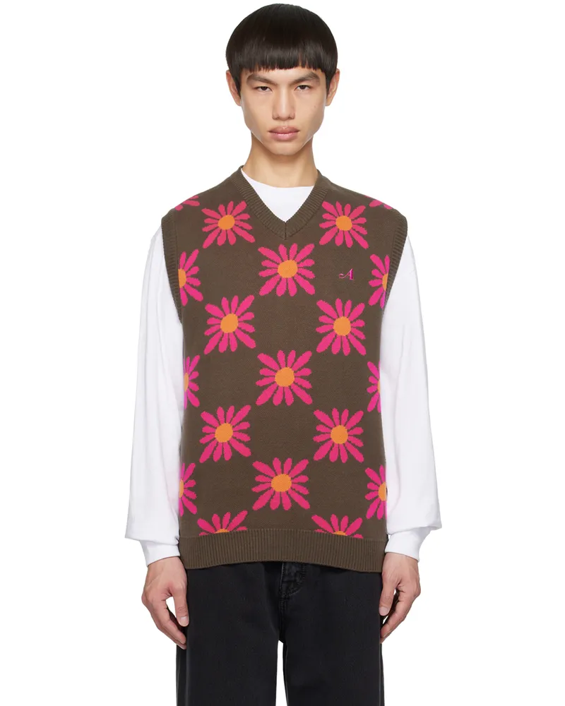 AWAKE NY Brown Floral Vest Brown