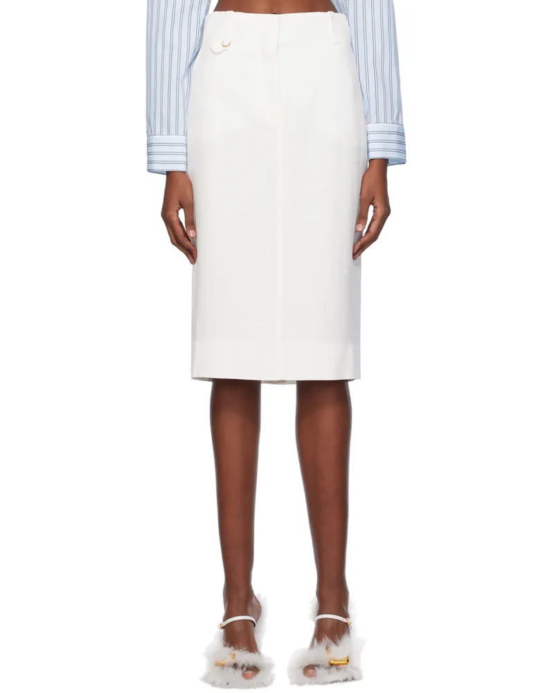 Jacquemus White Les Sculptures 'La jupe midi Bari' Midi Skirt 100