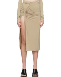 Jacquemus Khaki Le Chouchou 'La Jupe Pareo Croissant' Midi Skirt Light