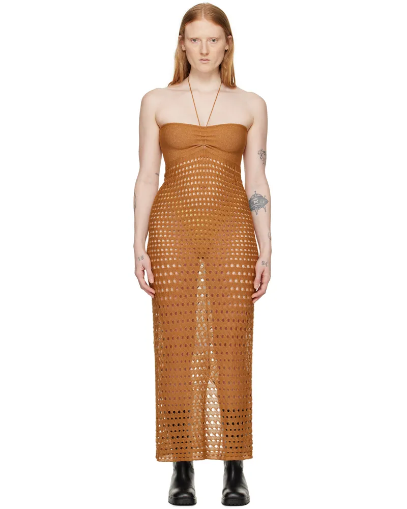GIMAGUAS Brown Marula Maxi Dress Ochre