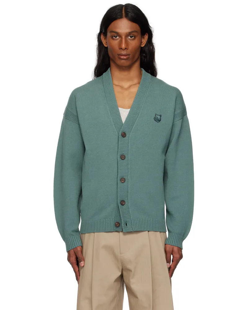 Kitsuné Green Bold Fox Head Patch Comfort Cardigan 0080
