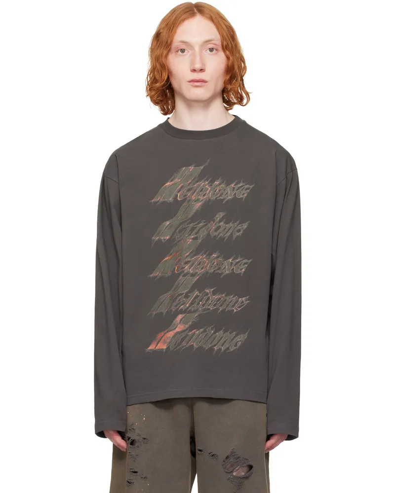 WE 11 DONE Gray Spark Logo T-shirt Charcoal