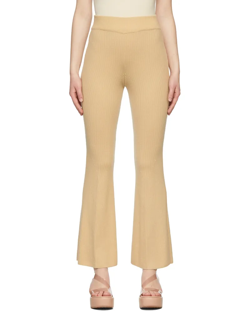 LVIR Beige Wool Knit Pants Yellow